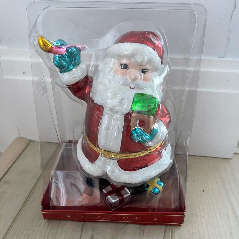 Rare Christopher Radko Santa candy jar